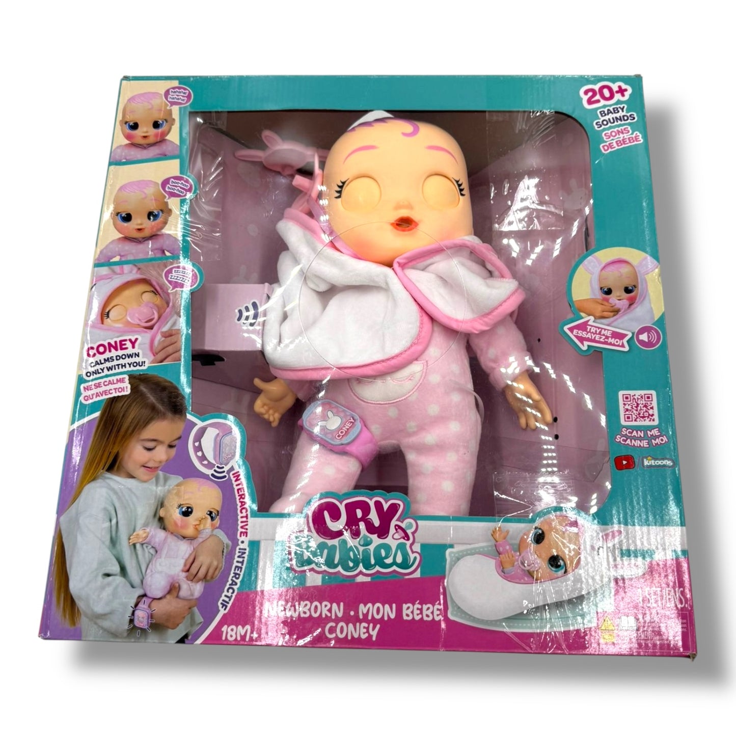 Cry Babies Magic Tears Newborn Coney - Deluxe interaktive Puppe Neugeborenen Puppe mit einem magischen Armband
