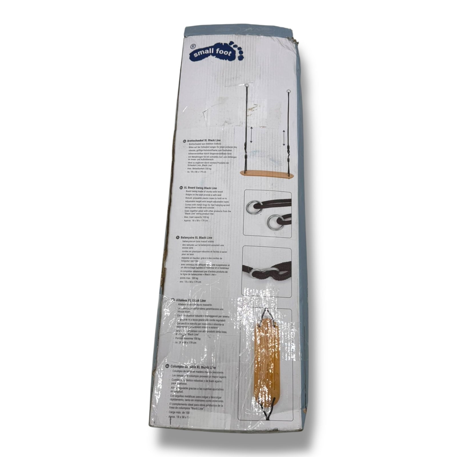 small foot Brettschaukel XL „Black Line“ – extra breite Holzschaukel