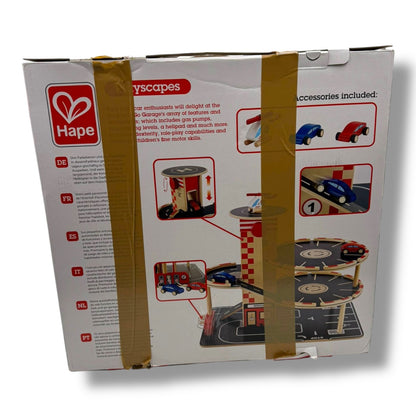 Hape Parkhaus Spielset aus Holz – Autogarage auf drei Ebenen