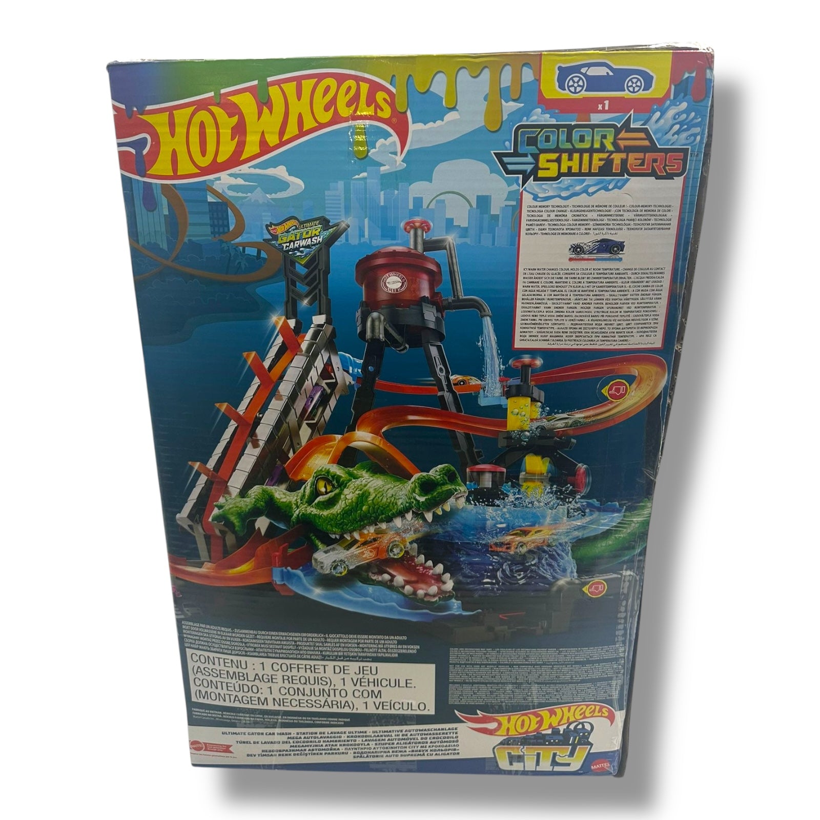 Hot Wheels City – Ultimative Autowaschanlage mit Krokodil (FTB67)