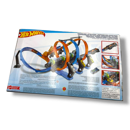 Hot Wheels – Autorennbahn Korkenzieher mit 3 Loopings (FTB65)