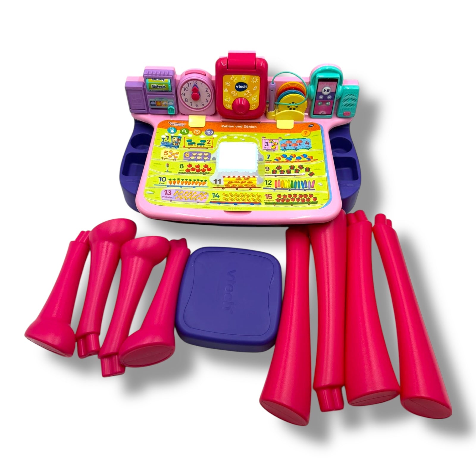 VTech 5 - in - 1 Magischer Schreibtisch – Pink – Interaktiver Lern - und Spieltisch