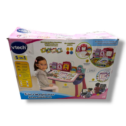 VTech 5 - in - 1 Magischer Schreibtisch – Pink – Interaktiver Lern - und Spieltisch