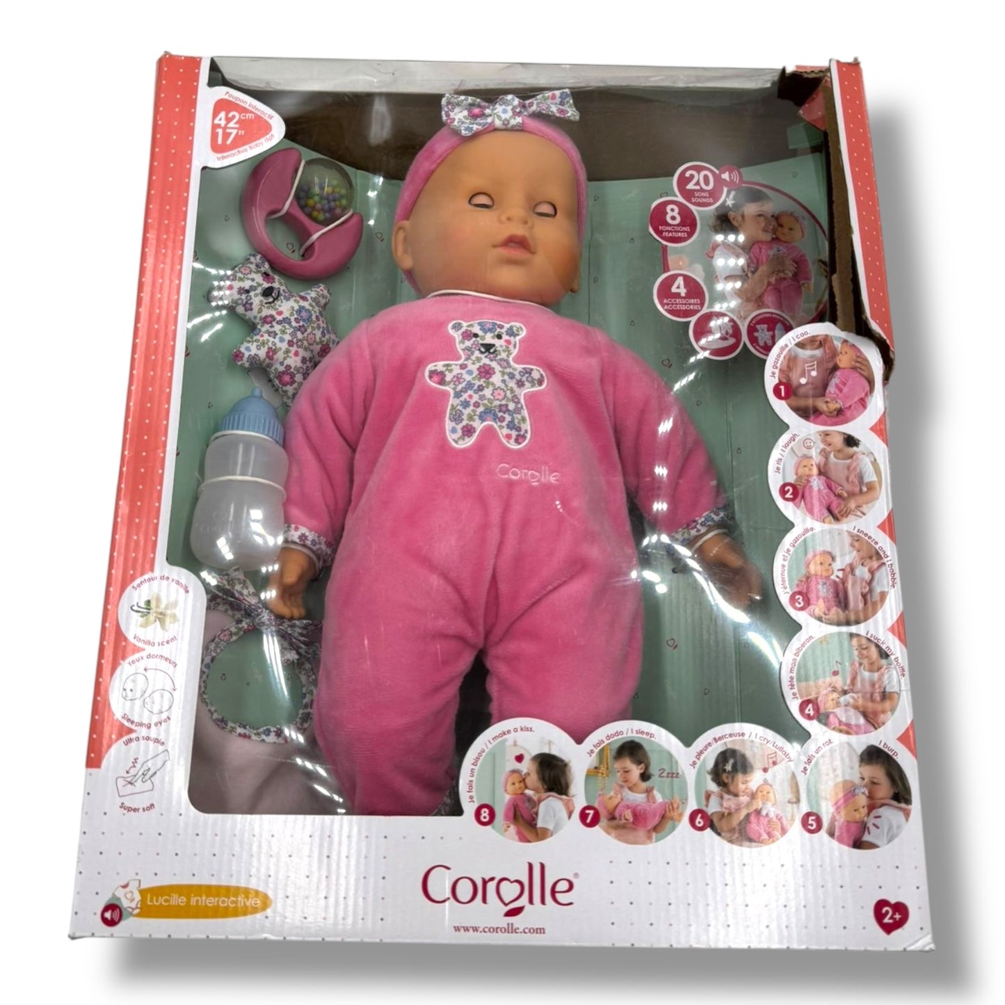 Corolle – Mon Grand Poupon Lucille, Interaktive Puppe (42 cm)