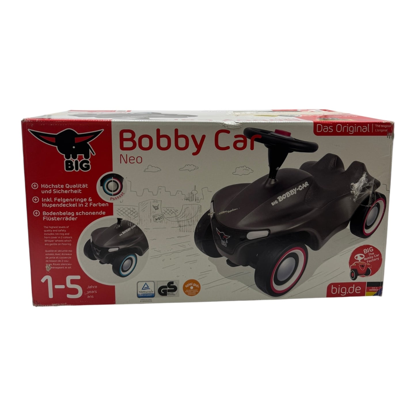 BIG - Bobby - Car Neo Anthrazit – Rutschfahrzeug für Kinder ab 1 Jahr