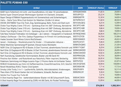 Ungeprüfte Spielzeug Retouren Palette mit verschiedenen Spielwaren von ReplayToys Deutschland, bunt und vielseitig.