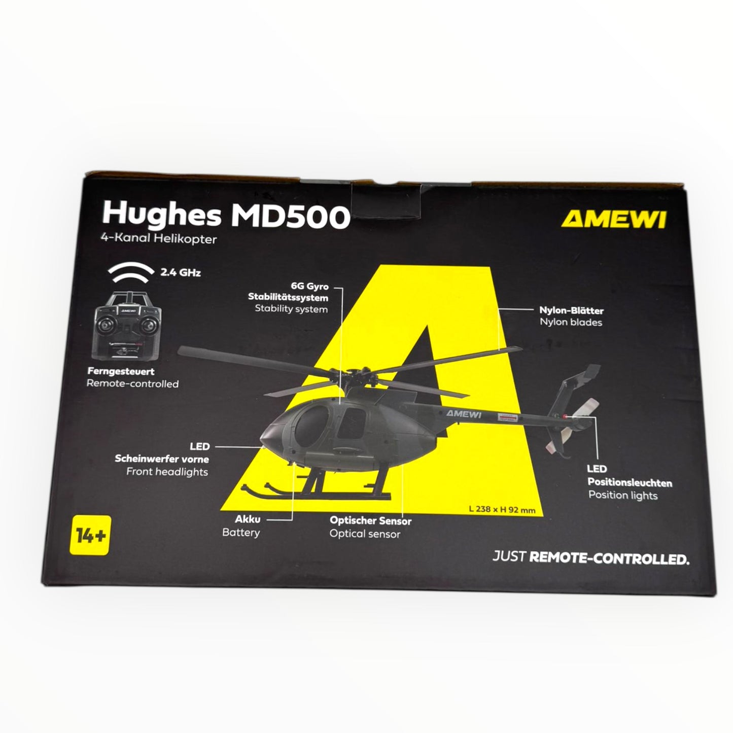 Amewi Hughes MD500 Helikopter Zivil – 4-Kanal 6G RC Hubschrauber (Rot/Hellgrau) - Spielzeug & Spielwaren | ReplayToys Deutschland
