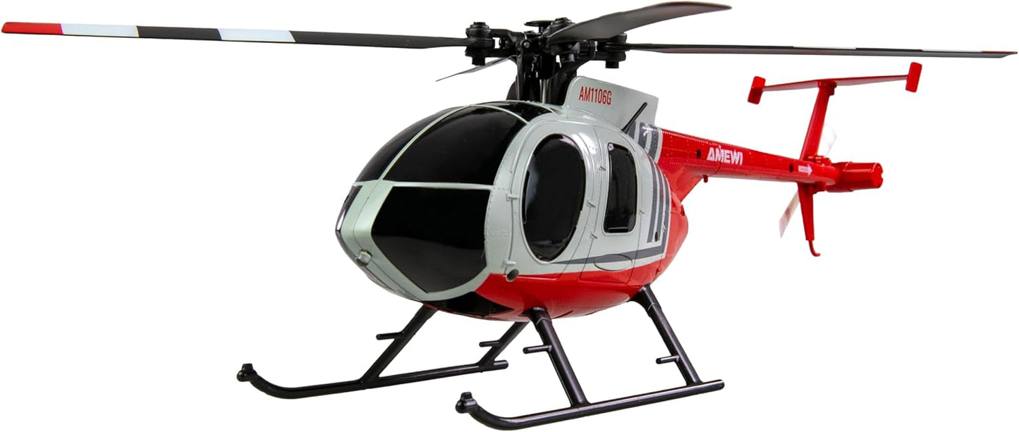 Amewi Hughes MD500 Helikopter Zivil – 4-Kanal 6G RC Hubschrauber (Rot/Hellgrau) - Spielzeug & Spielwaren | ReplayToys Deutschland