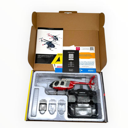 Amewi Hughes MD500 Helikopter Zivil – 4-Kanal 6G RC Hubschrauber (Rot/Hellgrau) - Spielzeug & Spielwaren | ReplayToys Deutschland