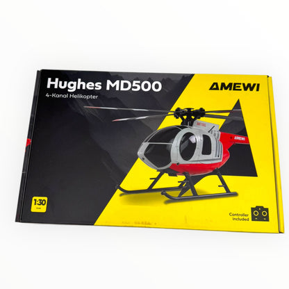Amewi Hughes MD500 Helikopter Zivil – 4-Kanal 6G RC Hubschrauber (Rot/Hellgrau) - Spielzeug & Spielwaren | ReplayToys Deutschland