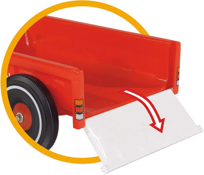 Red BIG Bobby Caddy trailer attachment for BIG Bobby Car, designed for added storage and practical use.