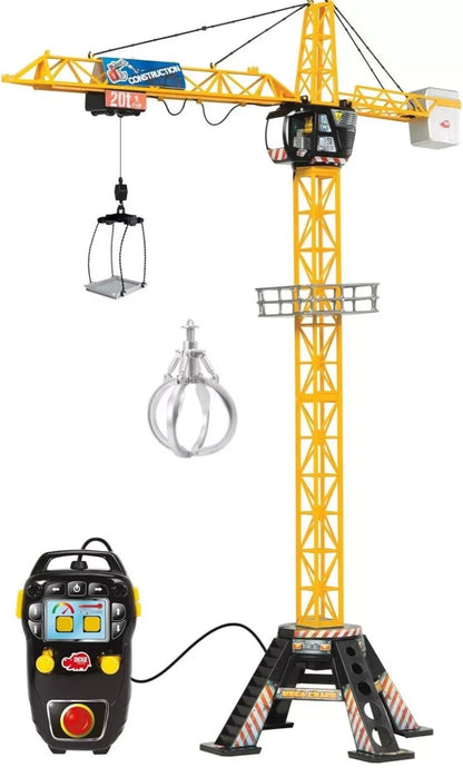 Dickie Toys Mega Crane electric toy crane with remote control and replacement parts.